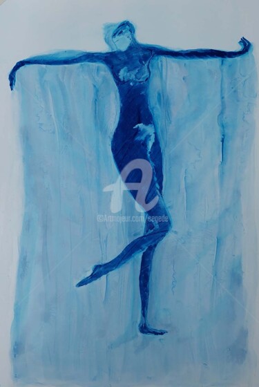 Peinture intitulée "la cascade" par Cegede, Œuvre d'art originale, Encre