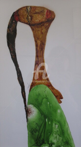 Картина под названием "profil-carafe" - Cegede, Подлинное произведение искусства, Чернила