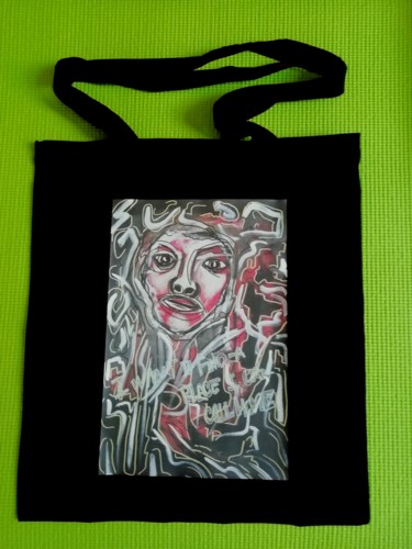 Artesanato intitulada "Home black tote bag" por Tina J. Garcia, Obras de arte originais