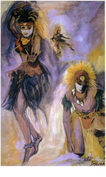 Картина под названием "Papeete Tahiti" - Celi Tessier, Подлинное произведение искусства, Акрил