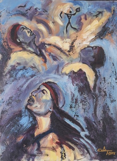 Pittura intitolato "Transe et Extase" da Celi Tessier, Opera d'arte originale, Acrilico Montato su Telaio per barella in leg…