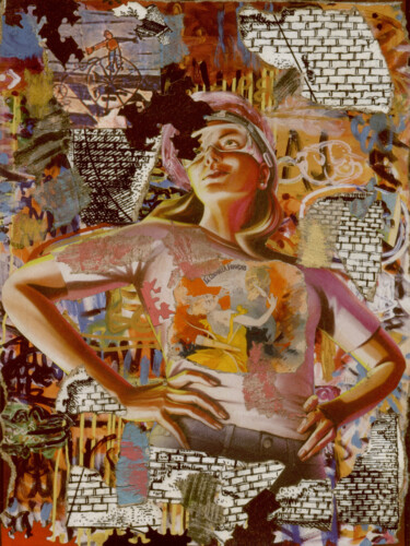 Collages intitolato "rêver 02/to dream 02" da Celia Regina, Opera d'arte originale, Collages Montato su Pannello di legno