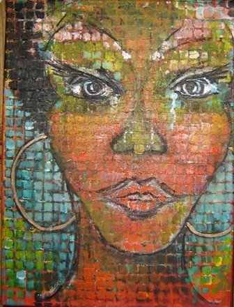 Painting titled "Mulata 1" by Celia Edith Sanabria, Original Artwork