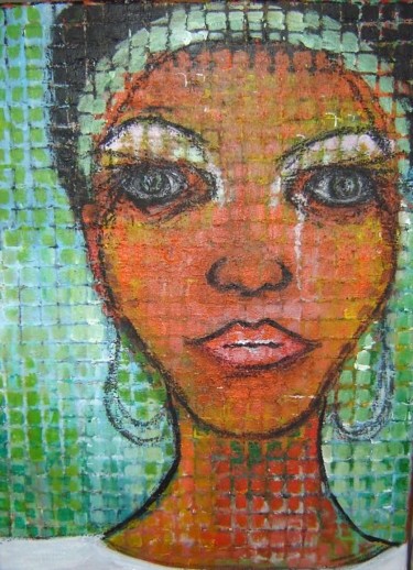 Painting titled "Mulata 2" by Celia Edith Sanabria, Original Artwork