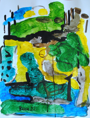 Peinture intitulée "Chlorophylle" par Céline Bron, Œuvre d'art originale, Aquarelle