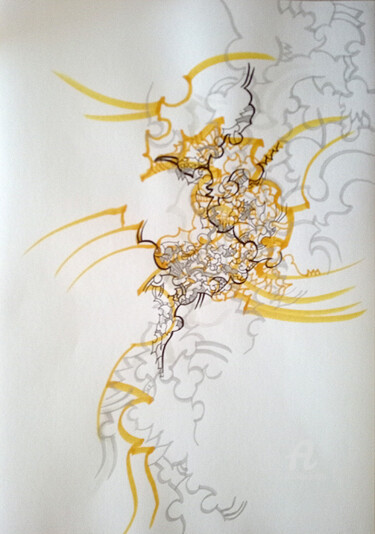 제목이 "calligraphie 24"인 그림 Céline Dudoret로, 원작, 젤 펜