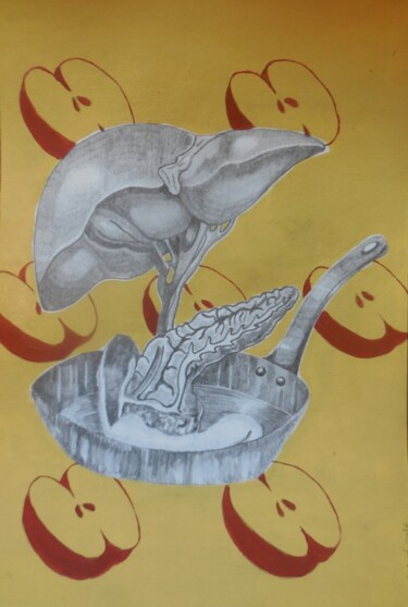 Peinture intitulée "Poêlée organique fo…" par Céline Mahe, Œuvre d'art originale, Acrylique