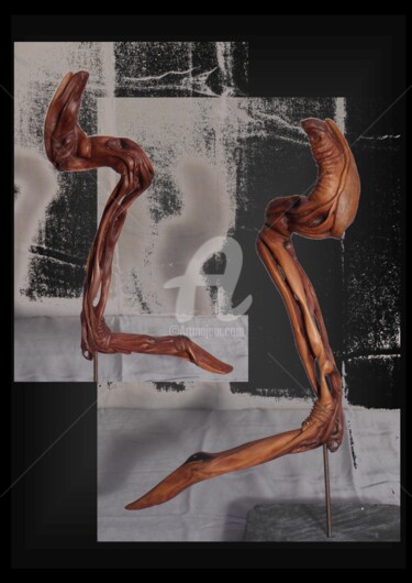 Sculpture titled "la-petite-flamme-l-…" by Céline Pariggi (Wen Dao), Original Artwork, Metals
