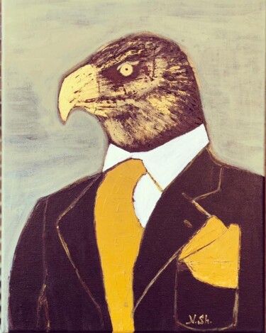 Pintura titulada "Eagleman" por Nune Shakhparonyan, Obra de arte original, Oleo Montado en Bastidor de camilla de madera