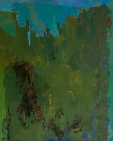 Malerei mit dem Titel "GREEN AND BLUE" von Cg In The Art, Original-Kunstwerk, Acryl