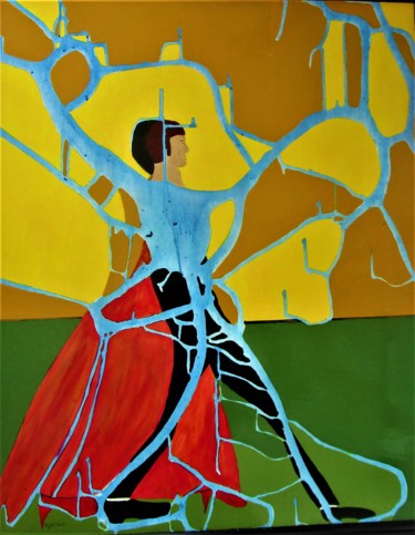 Malarstwo zatytułowany „Couple de danseurs” autorstwa Claude Gascon, Oryginalna praca, Akryl