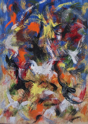 Peinture intitulée "Abstraction 2022-21" par Claude Gascon, Œuvre d'art originale, Acrylique