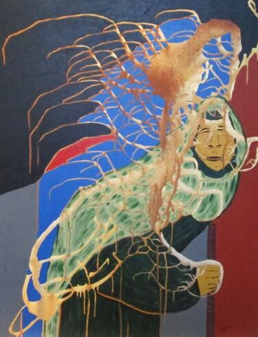 Malarstwo zatytułowany „Le pèlerin V” autorstwa Claude Gascon, Oryginalna praca, Akryl Zamontowany na Drewniana rama noszy