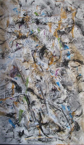 绘画 标题为“Abstraction 2023-22” 由Claude Gascon, 原创艺术品, 丙烯 安装在木板上