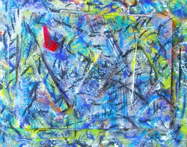 绘画 标题为“Abstraction 09-24” 由Claude Gascon, 原创艺术品, 丙烯 安装在木板上