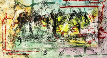 "Abstrait 624" başlıklı Tablo Claude Gascon tarafından, Orijinal sanat, Akrilik Ahşap panel üzerine monte edilmiş