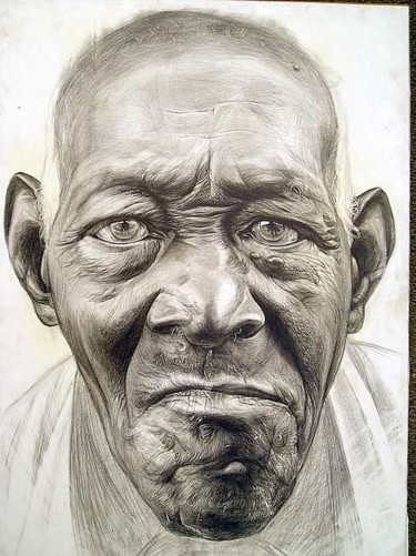 Dibujo titulada "sketch of old farme…" por Jia Chunguang, Obra de arte original