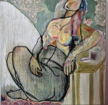 Pintura titulada "Émergence 2" por Chahla Soummer, Obra de arte original, Acrílico Montado en Bastidor de camilla de madera