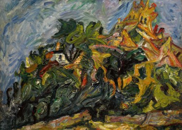 Pintura intitulada "Vue de Céret" por Chaïm Soutine, Obras de arte originais, Óleo