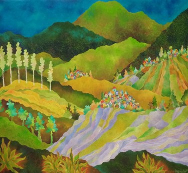 Malarstwo zatytułowany „Lavender and lemong…” autorstwa Chaitali Chatterjee, Oryginalna praca, Olej