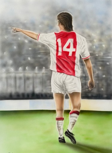 绘画 标题为“14 Johan Cruyff” 由Johan De Champs, 原创艺术品, 喷枪