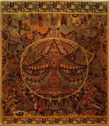 Textilkunst mit dem Titel "Tapis-tapisserie" von Chan Mengal, Original-Kunstwerk, Tapisserie