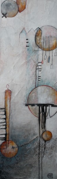 Painting titled "Méditatif 1" by Channe, Original Artwork, Acrylic
