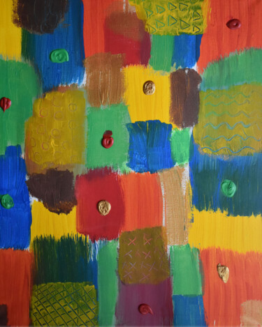 제목이 "Paysages 3"인 미술작품 Chantal Bonnet로, 원작, 아크릴 나무 들것 프레임에 장착됨