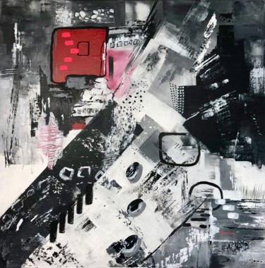 Картина под названием "En noir et blanc" - Chantal Derrien, Подлинное произведение искусства, Акрил