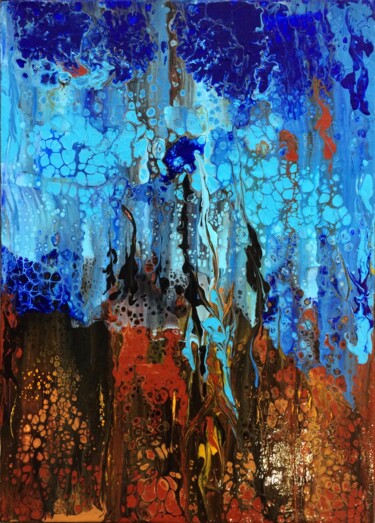 Peinture intitulée "Ciel bleu" par Chantal Derrien, Œuvre d'art originale, Acrylique