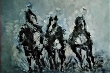 Painting titled "ENDURANCE" by Chantal Eymes, Original Artwork, Oil