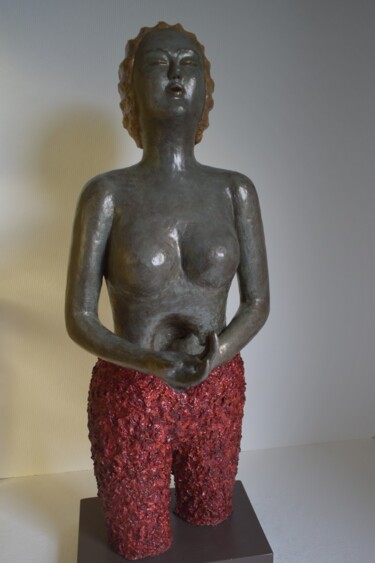 Sculpture intitulée "OFFRANDE" par Chantal Lissonnet, Œuvre d'art originale, Papier mâché