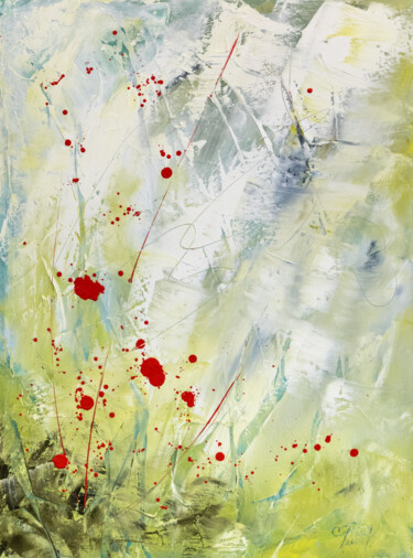 Pintura titulada "Jardin givré - Pein…" por Chantal Proulx, Obra de arte original, Oleo Montado en Bastidor de camilla de ma…