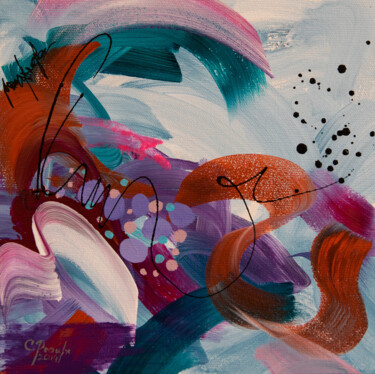 Картина под названием "Sous l'océan 2 - Pe…" - Chantal Proulx, Подлинное произведение искусства, Акрил Установлен на Деревян…