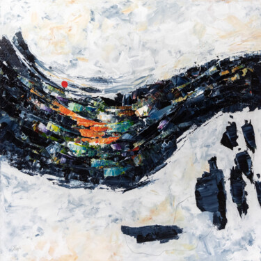 Malarstwo zatytułowany „Portage” autorstwa Chantal Proulx, Oryginalna praca, Akryl Zamontowany na Drewniana rama noszy