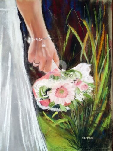 Pittura intitolato "Donnes moi ta main" da Chantal Le Mesle, Opera d'arte originale, Pastello Montato su Altro pannello rigi…