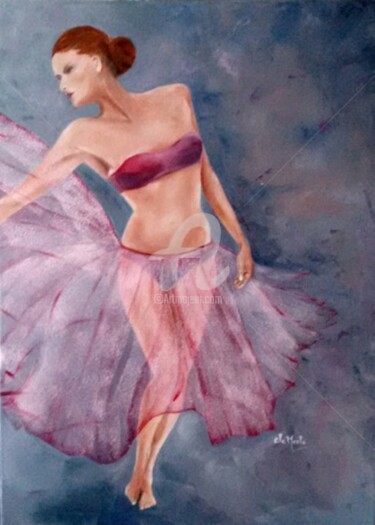 Pintura intitulada "j'aurai voulu danse…" por Chantal Le Mesle, Obras de arte originais, Óleo