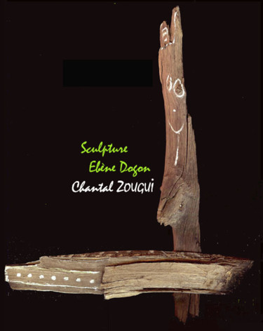 Sculpture titled "Ebène Dogon" by Chantal Zougui, Original Artwork, Wood