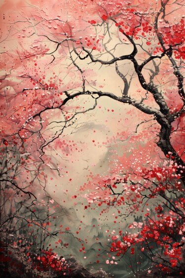 数字艺术 标题为“Japandi Blossom dig…” 由Chantasia Art, 原创艺术品, AI生成的图像