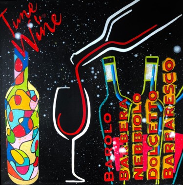 Peinture intitulée "Time for Red wine" par Chanterax, Œuvre d'art originale, Acrylique Monté sur Châssis en bois