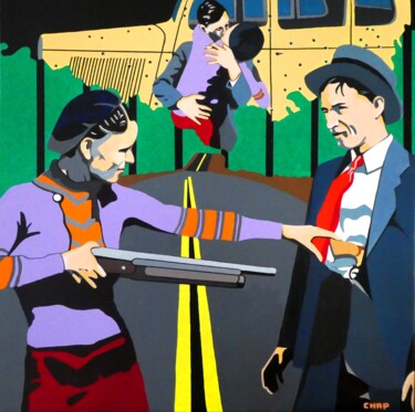 Peinture intitulée "Bonnie & Clyde" par Chap, Œuvre d'art originale, Acrylique Monté sur Châssis en bois