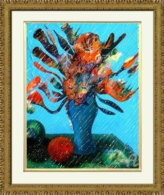Картина под названием "Émotion florale - S…" - Charles Carson, Подлинное произведение искусства, Масло