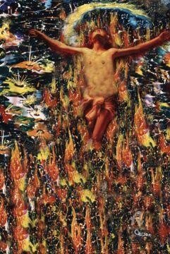 Pintura intitulada "La résurrection ( S…" por Charles Carson, Obras de arte originais, Óleo