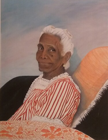 Peinture intitulée "La grand mère en li…" par Charles Corbin, Œuvre d'art originale, Lithographie