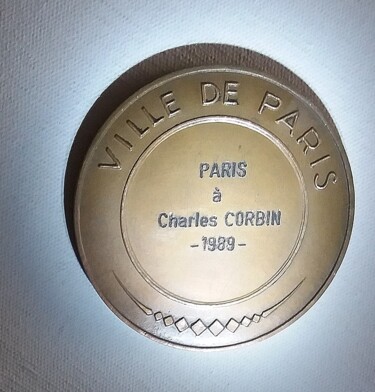 Картина под названием "Médaille de bronze…" - Charles Corbin, Подлинное произведение искусства, Бронза