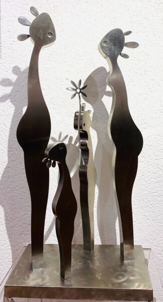 Sculpture titled "Harmony en famille" by Charles Stratos, Original Artwork, Stainless Steel