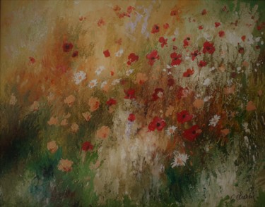 Pintura titulada "Fleurs des champs/1" por Christian Charlier, Obra de arte original, Vidrieras de pintura