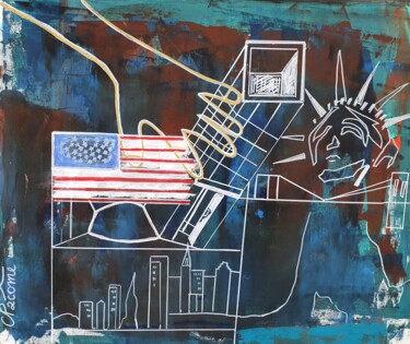 Peinture intitulée "Le 11 septembre" par Charlyne Pacôme, Œuvre d'art originale, Acrylique Monté sur Châssis en bois