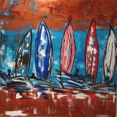 Pintura intitulada "Le Vendée Globe" por Charlyne Pacôme, Obras de arte originais, Acrílico Montado em Armação em madeira