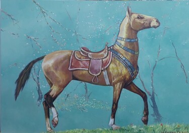 Картина под названием "Saherde" - Chary Jafarov, Подлинное произведение искусства, Масло Установлен на Деревянная рама для н…